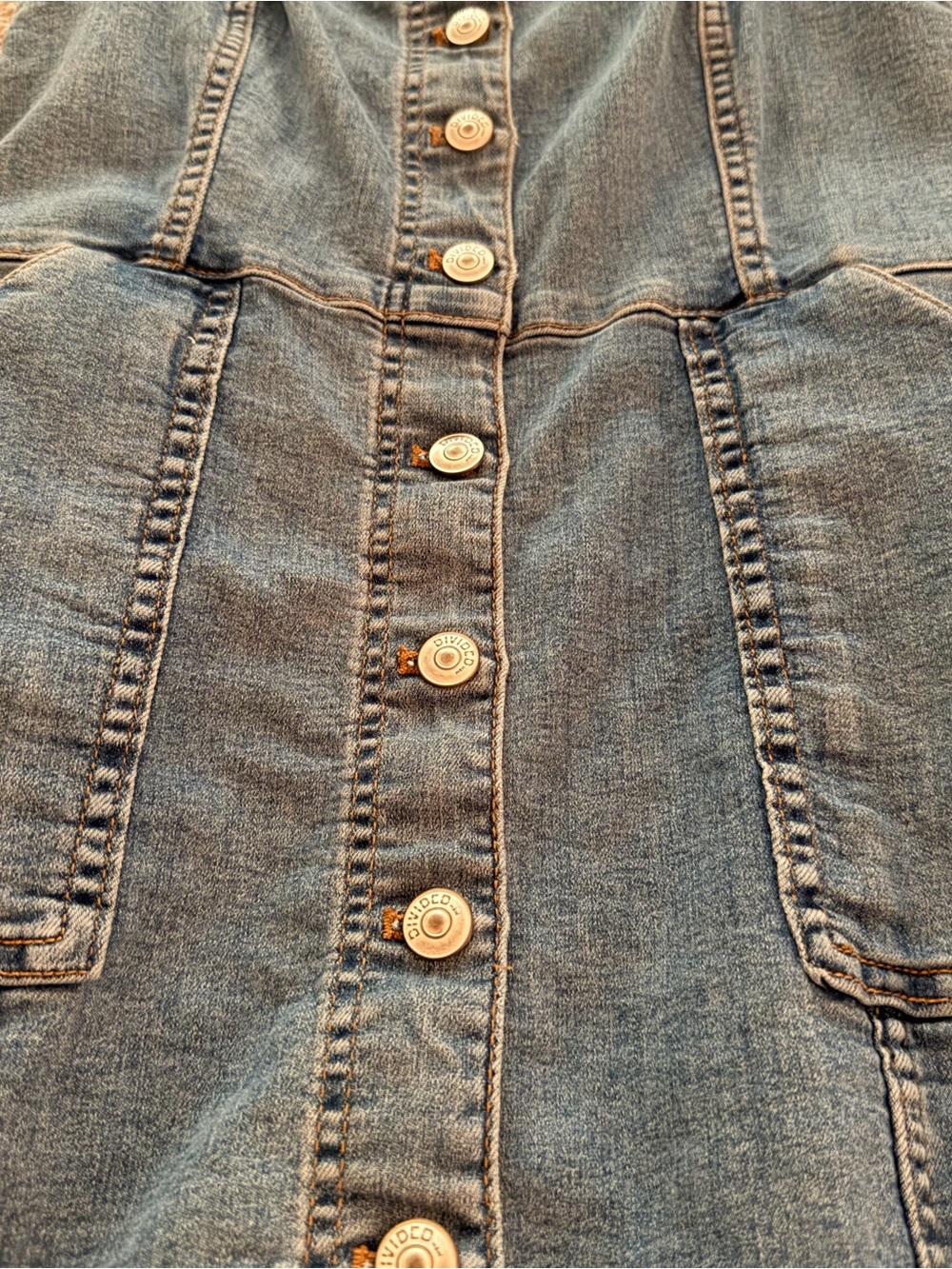 SOLD H&M Light Blue Denim Button-Front Dress size: M - Picture 2 of 7